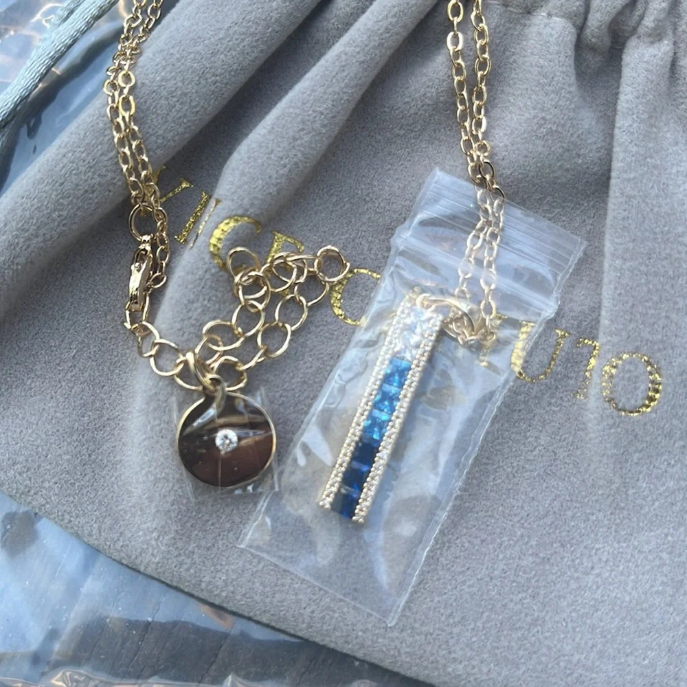 NWT VINCE CAMUTO BLUE OMBRÉ CZ NECKLACE - Picture 7 of 9